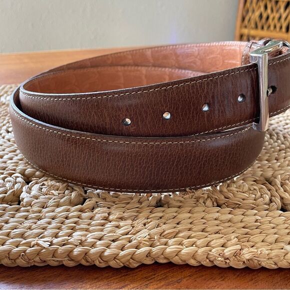 Martin Dingman Bill Water Buffalo Belt Color: Walnut Size 42 - Picture 3 of 15